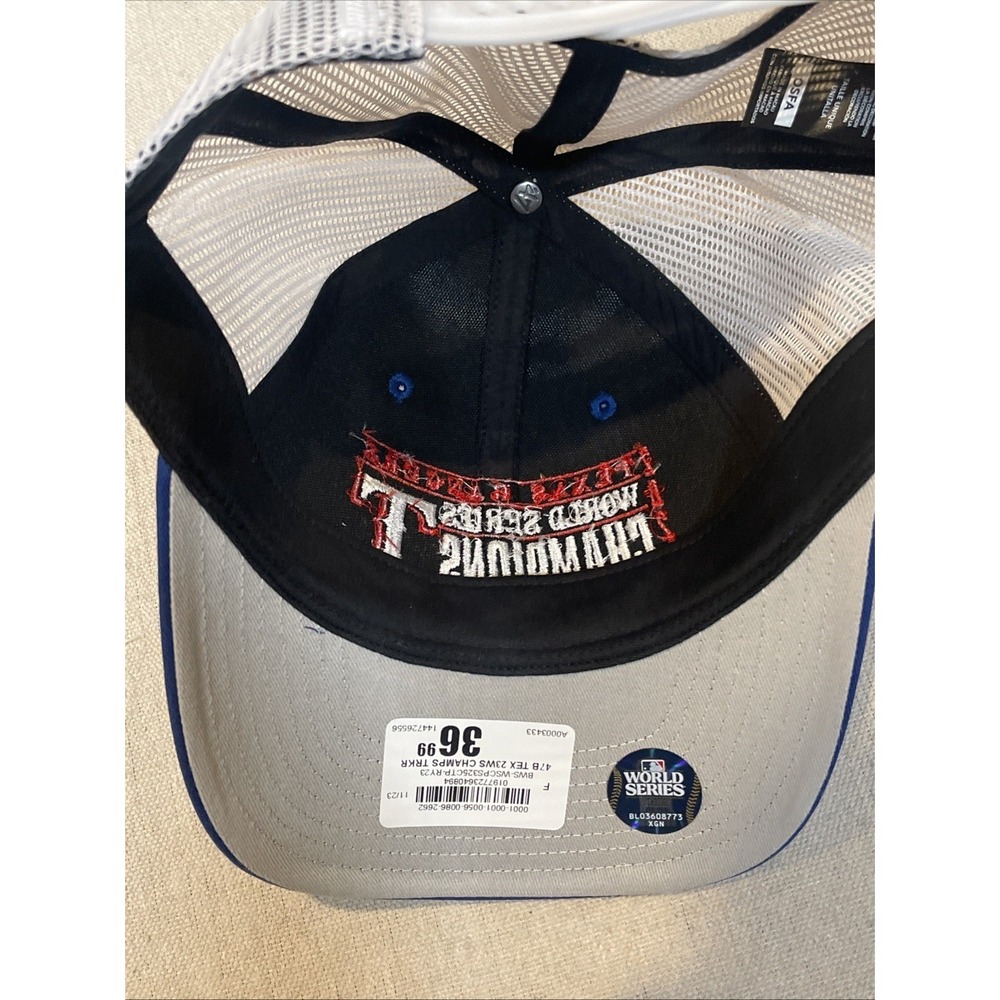 47 Brand Texas Rangers 2023 World Series Champions Trucker Hat Mens Blue White - Picture 5 of 7
